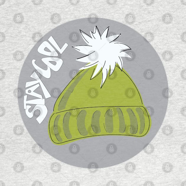 Whimsical cartoon toque with Stay Cool illustrated text by Angel Dawn Design